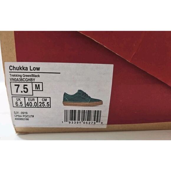 Vans ~Woman 9; Men's 7.5~Chukka Low Trekking Green/Black Suede Gum Sneaker - Picture 5 of 16